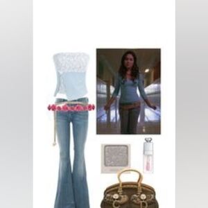 2000s Red and White Board Shorts ASO Gabriella Montez